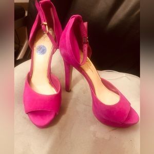 Jessica Simpson 8.5 platform hot pink ankle strap heels